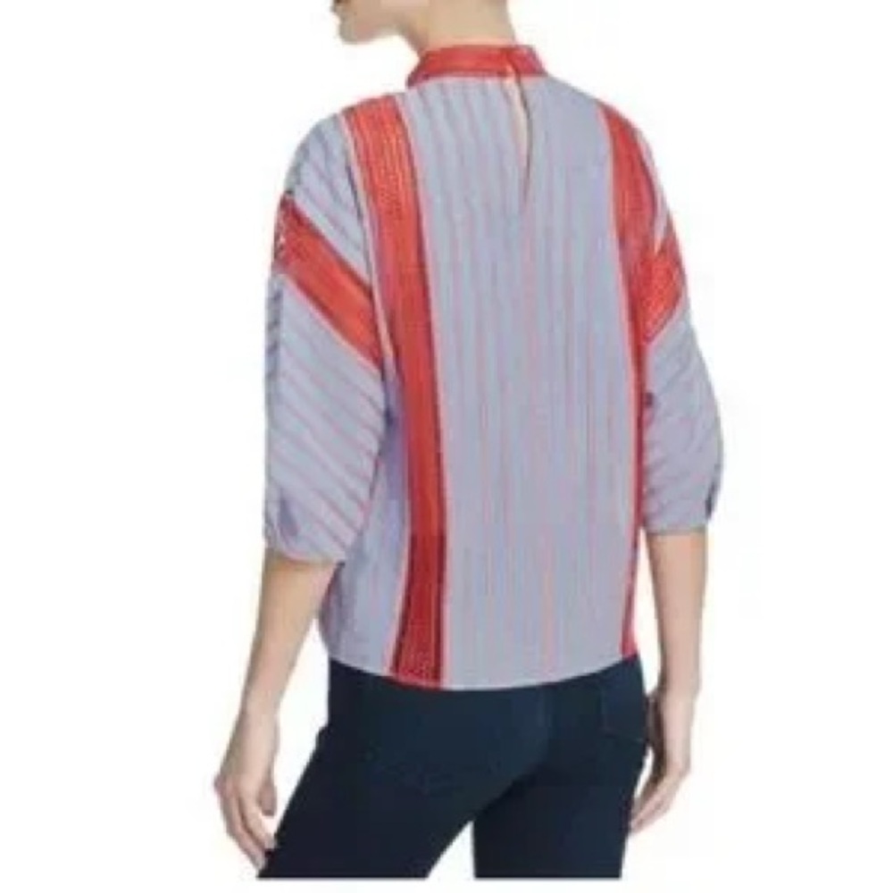 Sandro Red and Blue Striped Women's Top - Picture 2 of 8